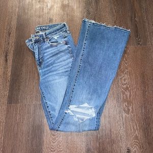 American Eagle Super High Rise Flare Jeans - long